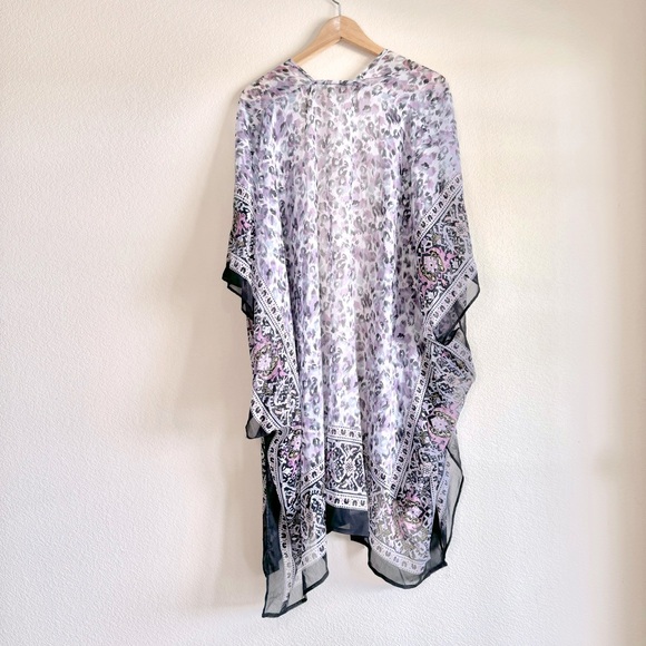 Soft Surroundings Sheer Leopard Print Kimono, OS - Picture 4 of 6